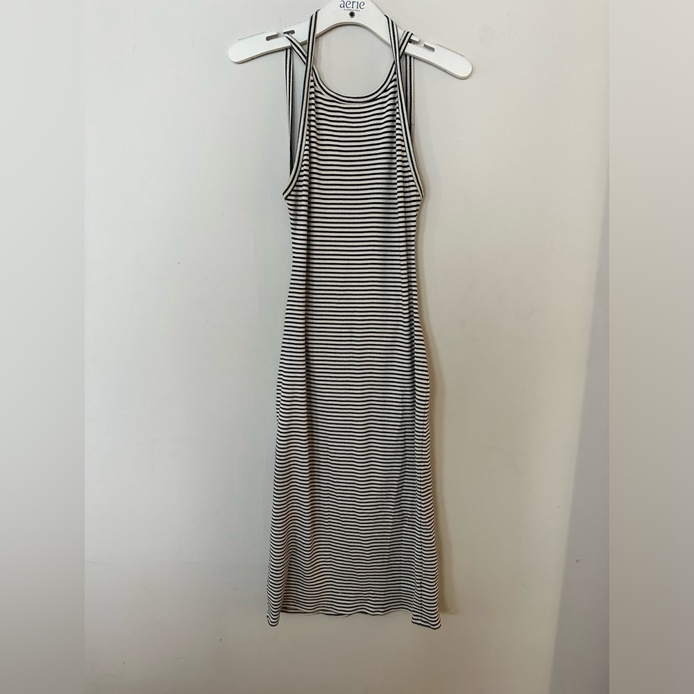 Open Back striped body con dress